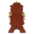 Back view of Jim Shore's Disney Traditions Cogsworth figurine, showcasing the detailed craftsmanship and brown color scheme.