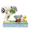 Peanuts by Jim Shore - Snoopy Picking Flowers & Woodstock Pushing Wheelbarrow