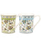 Two Queens Antique Floral Royale Mugs, Antique Floral Green and Antique Floral Blue designs. 