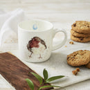 Display Royal Worcester Wrendale Designs - Fine Bone China Robin Mug on a kitchen table
