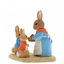 Beatrix Potter Miniature Figurine - Mrs. Rabbit, Flopsy & Peter Rabbit