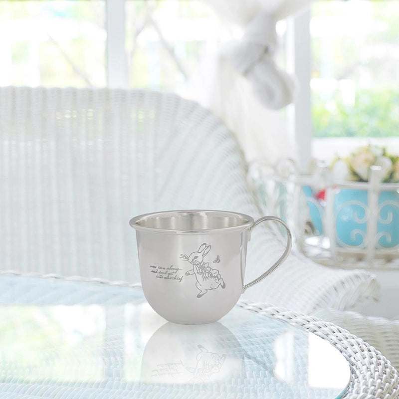 Beatrix Potter – Silver Plated Baby Mug With Laser Peter Rabbit