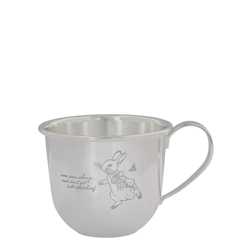 Beatrix Potter – Silver Plated Baby Mug With Laser Peter Rabbit