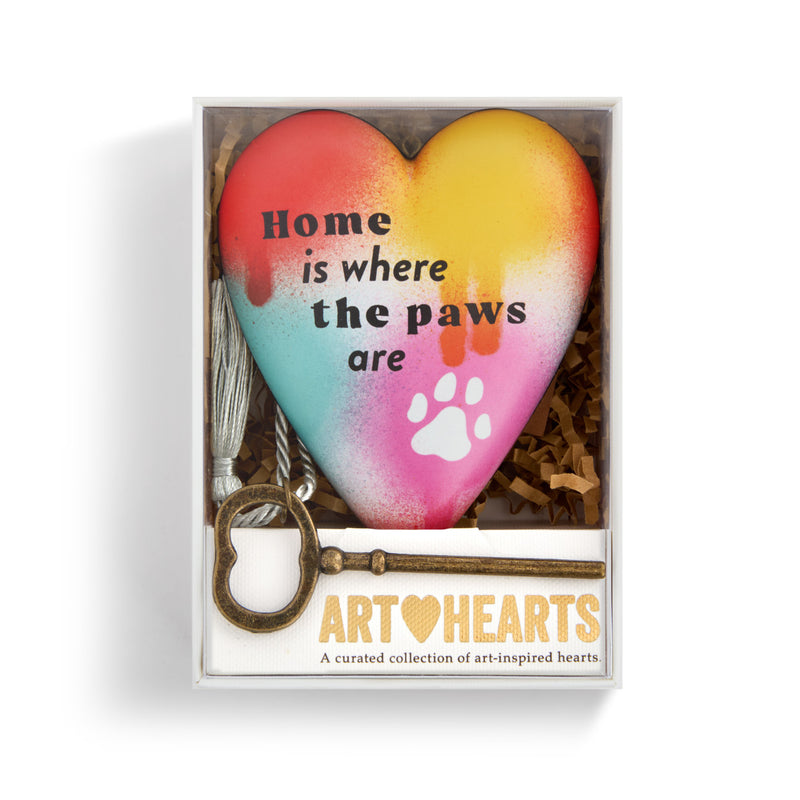 Demdaco Art Heart - Home is Where the Paws Are