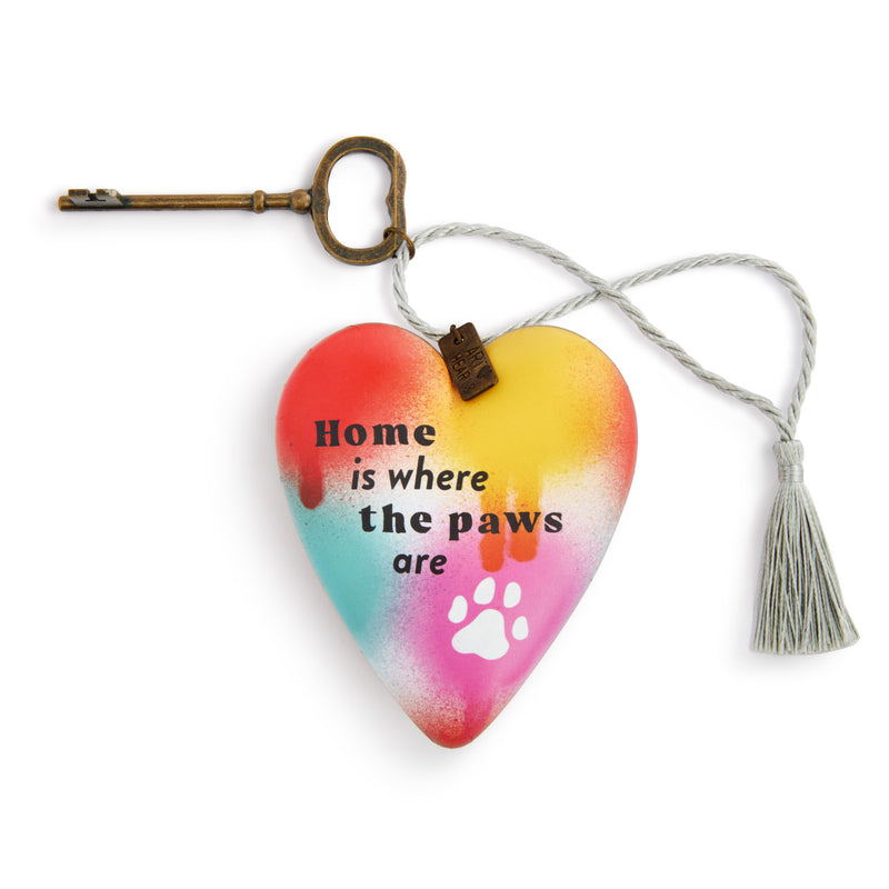 Demdaco Art Heart - Home is Where the Paws Are