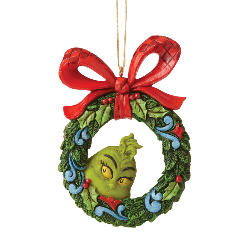 Grinch by Jim Shore - Grinch Peeking Through Wreath HO