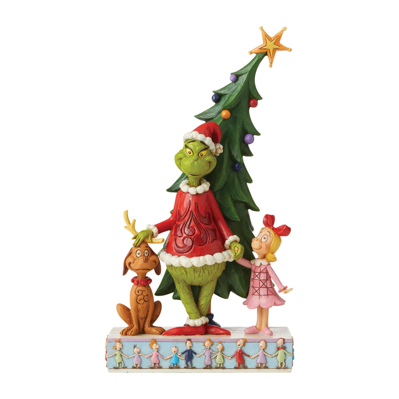 Grinch by Jim Shore - Grinch, Max and Cindy by Tree