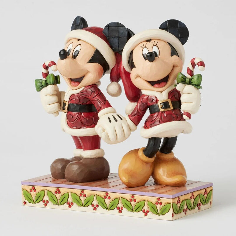 Jim Shore Disney Traditions - Mickey & Minnie with Candy Canes