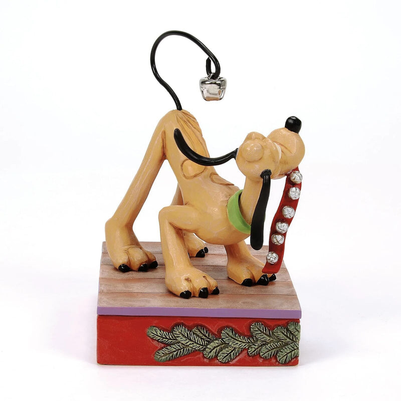 Jim Shore Disney Traditions - Pluto with Christmas Bell on Tail