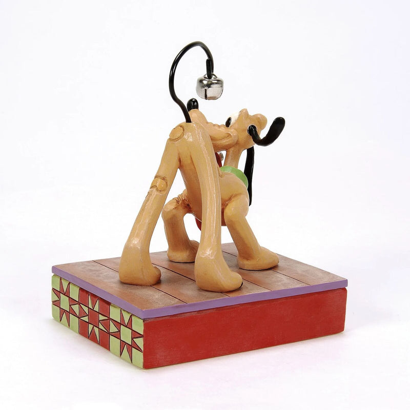 Jim Shore Disney Traditions - Pluto with Christmas Bell on Tail