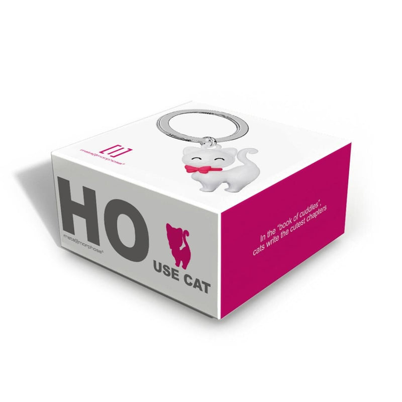 Metalmorphose - Keychain White Cat with Bow Tie