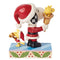 Peanuts by Jim Shore -  Santa Snoopy With Bell & Santa Woodstock With Horn