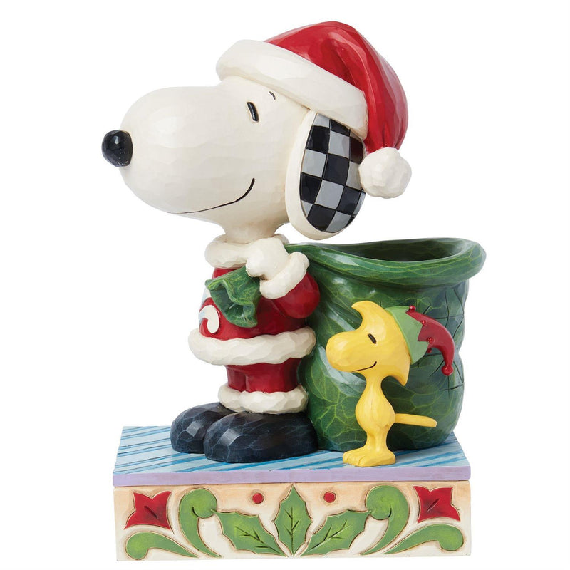 Peanuts by Jim Shore - Santa Snoopy & Woodstock as Elf