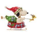 Peanuts by Jim Shore - Santa Snoopy in Dog Bowl Sled