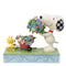 Peanuts by Jim Shore - Snoopy Picking Flowers & Woodstock Pushing Wheelbarrow