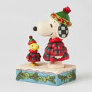 Peanuts by Jim Shore - Snoopy & Woodstock Plaid Puffer Jackets