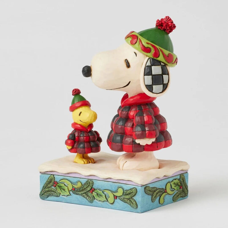 Peanuts by Jim Shore - Snoopy & Woodstock Plaid Puffer Jackets