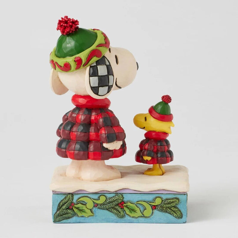 Peanuts by Jim Shore - Snoopy & Woodstock Plaid Puffer Jackets