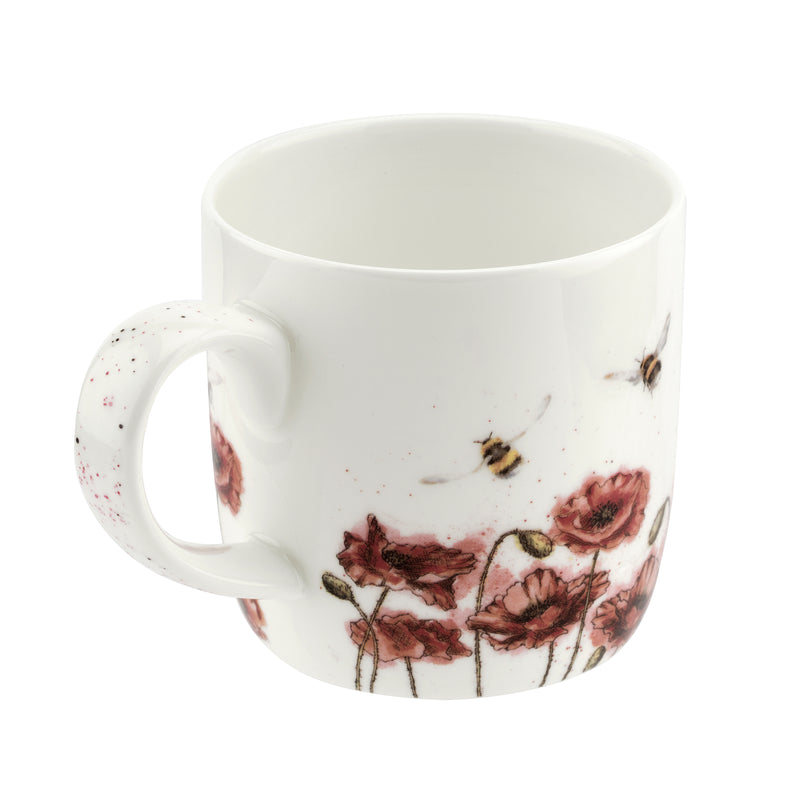 Royal Worcester Wrendale Designs - Poppies & Bees Mug