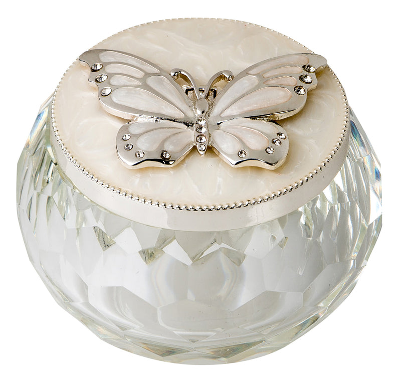 Russell Collection Giftware - Glass And Epoxy Jewellery Box With Butterflies