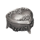 Russell Collection Giftware - Heart-Shaped Jewellery Box With Roses Pewter Finish