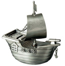 Russell Collection Giftware - Money Bank Jolly Roger Pirate Ship Pewter Finish