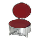 Russell Collection Giftware - Oval Jewellery Box With Roses Pewter Finish