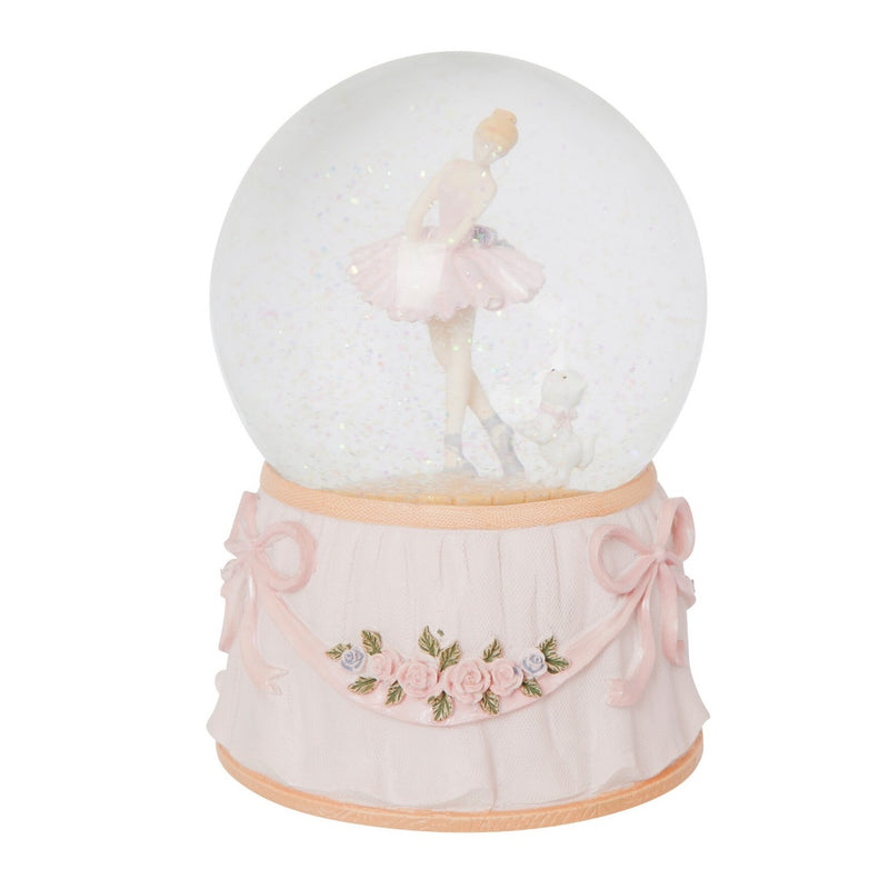 Russell Collection Giftware - Resin Snowglobe With Ballerina & Dog