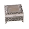 Russell Collection Silverplate Giftware - Square Jewellery Box With Leaf Pattern Small
