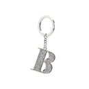 Whitehill Faux Silver Glitter Keyring "B"