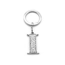 Whitehill Faux Silver Glitter Keyring "I"