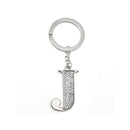 Whitehill Faux Silver Glitter Keyring "J"