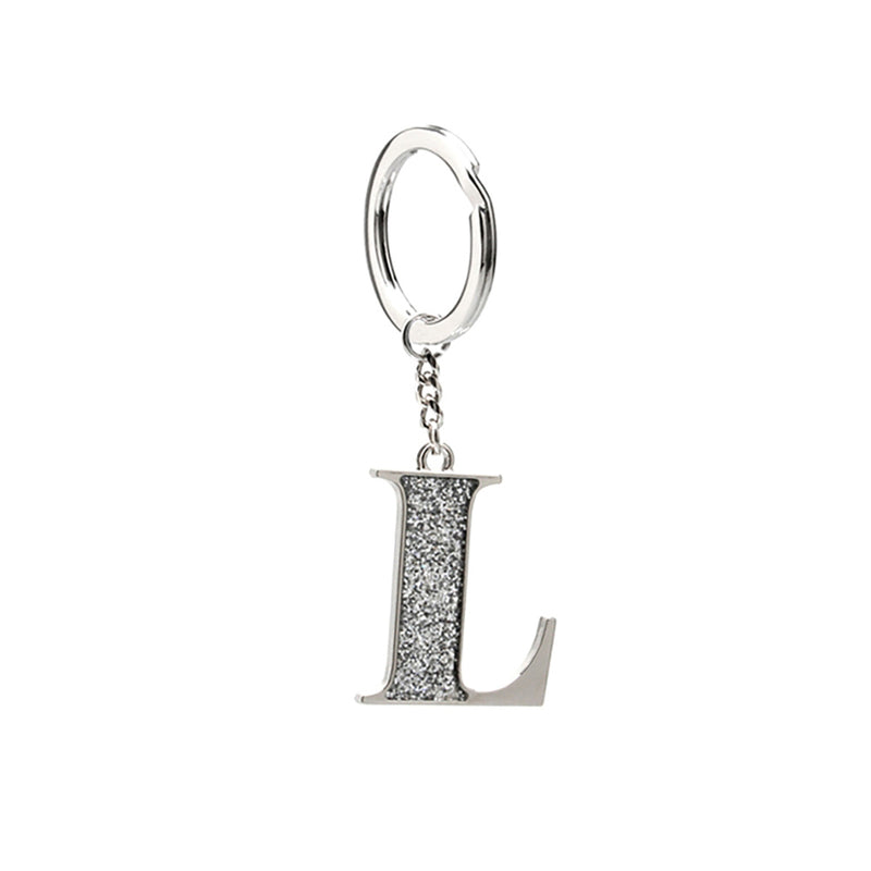 Whitehill Faux Silver Glitter Keyring "L"