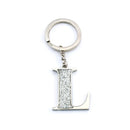 Whitehill Faux Silver Glitter Keyring "L"