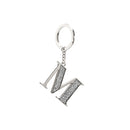 Whitehill Faux Silver Glitter Keyring "M"