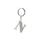 Whitehill Faux Silver Glitter Keyring "N"