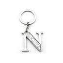 Whitehill Faux Silver Glitter Keyring "N"