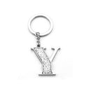 Whitehill Faux Silver Glitter Keyring "Y"