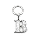 Whitehill Faux Silver Glitter Keyring "B"