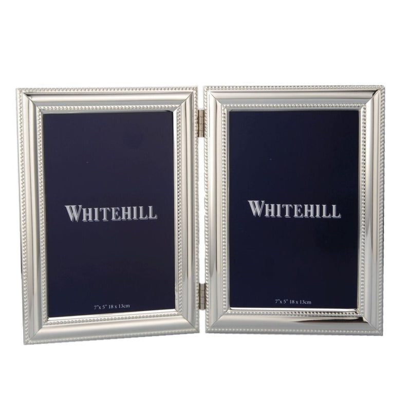 Whitehill Studio - Silverplated Beaded Double Photo Frame 13cm x 18cm