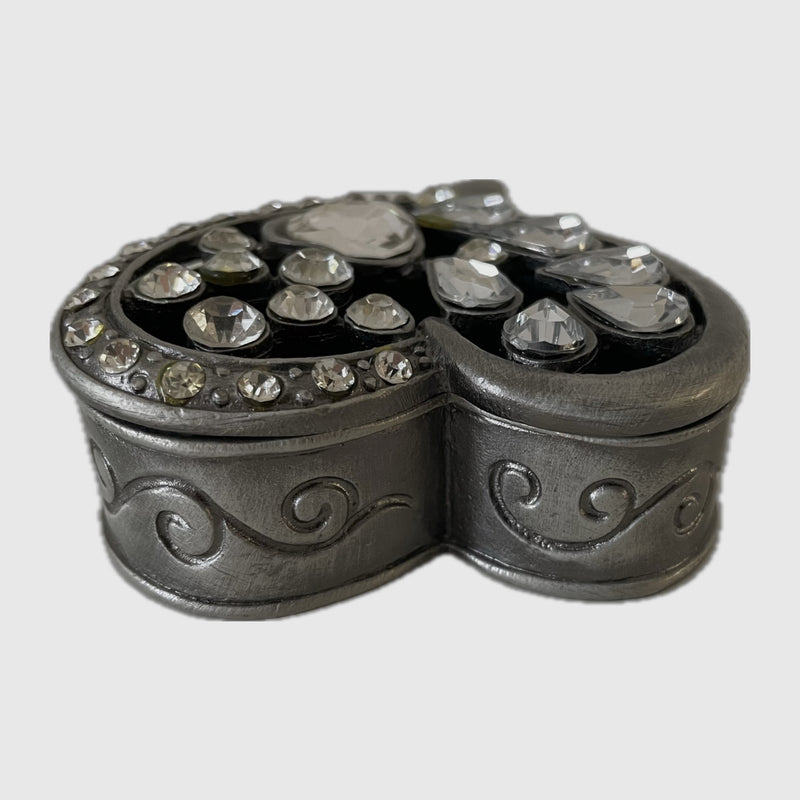 Pewter Heart-Shaped Jewelry Box