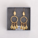 Gold Plated Petal with Circle Earrings