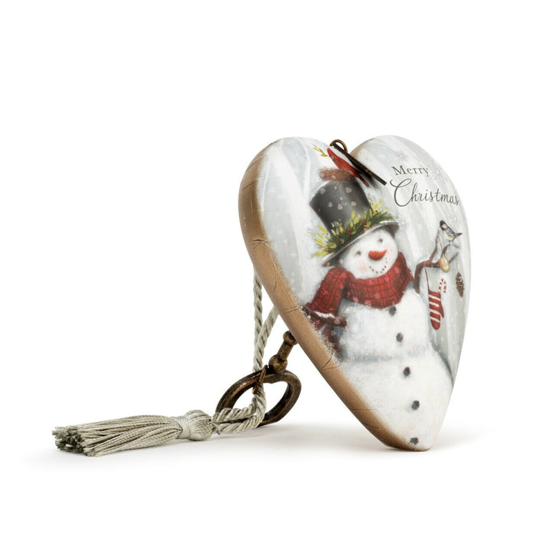 DEMDACO Art Heart - 4cm/1.5" Merry Christmas Snowman