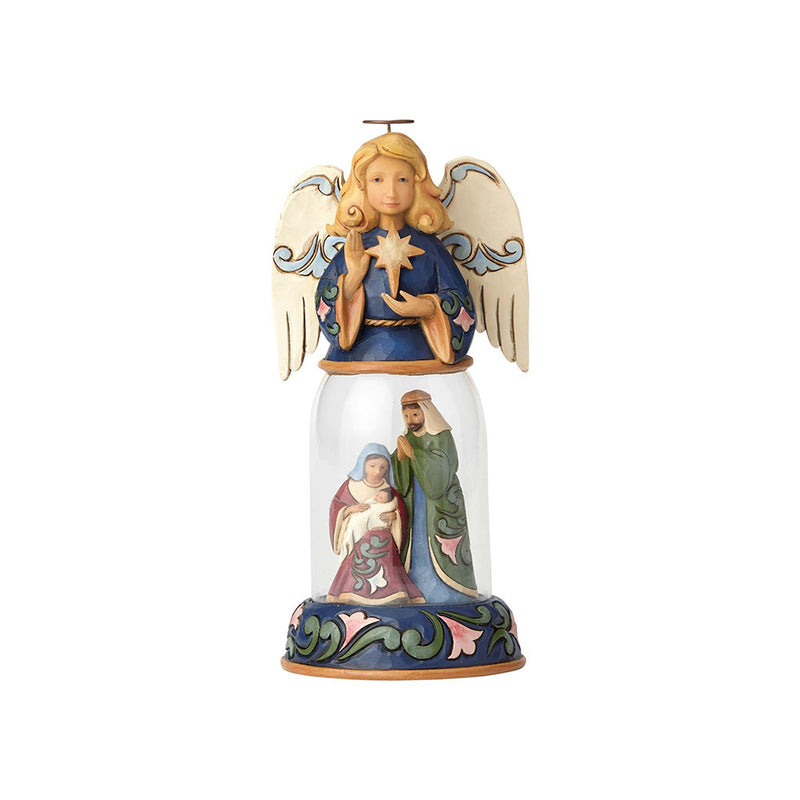 Heartwood Creek Nativity - Angel with Holy Family Scene in Dome