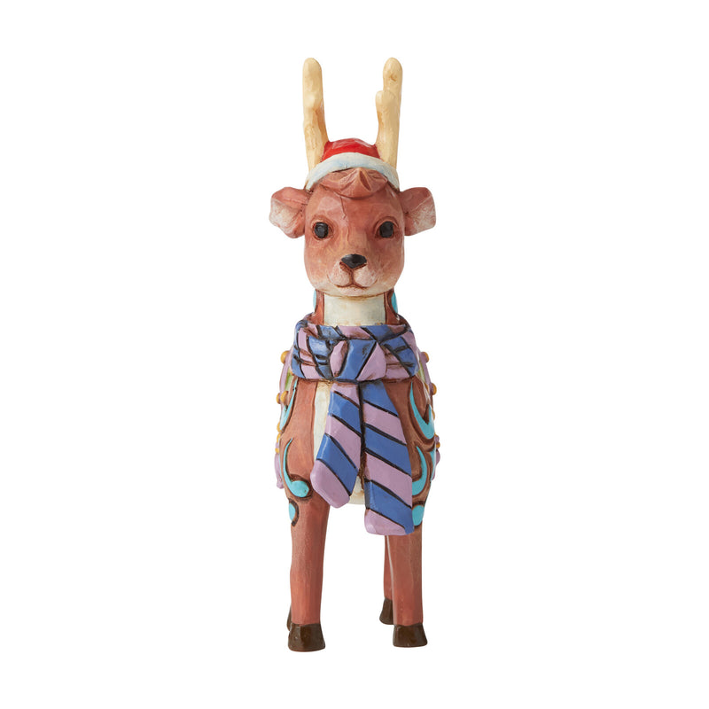 Heartwood Creek - 9cm/3.5" Reindeer with Hat Mini Figurine