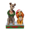 Jim Shore Disney Traditions -  Christmas Lady & Tramp - Decked Out Dogs