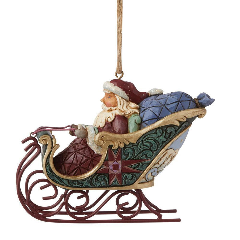 Jim Shore Heartwood Creek - Santa In Sleigh HO