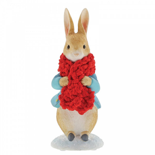 Beatrix Potter Mini Figurine - Peter Rabbit in a Festive Scarf Figurine