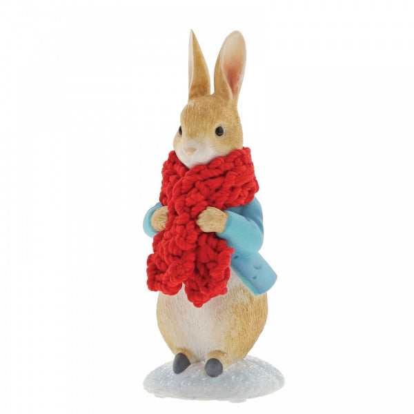 Beatrix Potter Mini Figurine - Peter Rabbit in a Festive Scarf Figurine