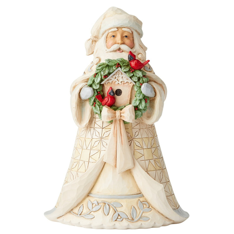Heartwood Creek by Jim Shore - White Woodland Santa With Cardinals